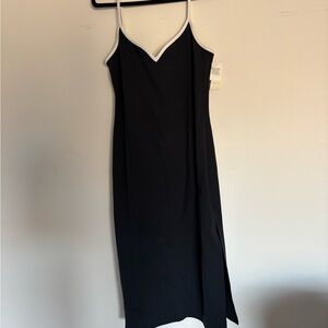 Abercrombie & Fitch Black Slip Midi Dress Spaghetti Strap
